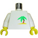 LEGO Blanco Paradisa Torso con Palm Árbol en Sand Patrón con Blanco Brazos y Amarillo Manos (973 / 73403)