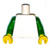 LEGO Bianco Liscio Minifigure Busto con Verde Braccia (73403 / 76382)