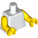 LEGO Wit Vlak Minifig Torso met Geel Armen en Handen (76382 / 88585)
