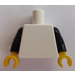 LEGO Weiß Schmucklos Torso mit Schwarz Arme und Gelb Hände (973 / 76382)