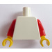 LEGO Weiß Schmucklos Torso mit rot Arme und Gelb Hände (76382 / 88585)
