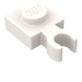 LEGO Weiß Platte 1 x 1 mit Vertikale Clip (Dünner offener O-Clip)