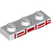 LEGO blanc assiette 1 x 3 avec reversed rouge print to reveal &#039;PORS&#039;  (3623)
