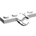 LEGO blanc assiette 1 x 4 avec Douille à rotule (Long avec 4 emplacements)
