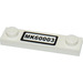 LEGO White Plate 1 x 4 with Two Studs with &quot;MK60003&quot; Sticker without Groove (92593)