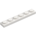 LEGO White Plate 1 x 6 (3666)