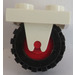 LEGO Weiß Platte 2 x 2 mit Rad Halter und rot Rad