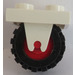 LEGO hvid Plate 2 x 2 with Wheel Holder and Red Wheel