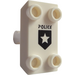 LEGO White Plate 2 x 3 with Horizontal Bar with &#039;Police&#039; and Star (30166)