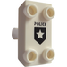 LEGO Weiß Platte 2 x 3 mit Horizontal Bar mit &#039;Polizei&#039; und Star (30166)