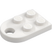 LEGO White Plate 2 x 3 with Rounded End and Pin Hole (3176)