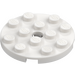 LEGO White Plate 4 x 4 Round with Hole and Snapstud (60474)