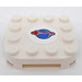 LEGO Wit Plaat 4 x 4 x 0.7 met Afgeronde hoeken en Empty Middle met Ruimte logo Classic Sticker (66792)