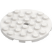 LEGO White Plate 6 x 6 Round with Pin Hole (11213)