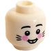 LEGO White Rabbit Face Black Eyebrows and whiskers Bright Pink Cheeks (Recessed Solid Stud) (3626)