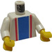 LEGO White Racer, Blue and Red Vertical Stripes Torso (973)