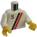 LEGO White Racer with Red and Black Stripes and &quot;S&quot; Town Torso (973)