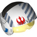 LEGO Wit Rebel Piloot Helm met Blauw Diagonal Strepen (49095)