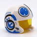 LEGO White Rebel Pilot Helmet with Transparent Yellow Visor with Blue Markings (24921 / 35979)