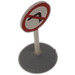 LEGO White Road Sign (old) No Left Turn with base Type 1