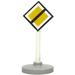 LEGO White Road Sign (old) square on point with outcrossed yellow square and black border with Base Type 2