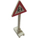 LEGO White Road Sign Triangle with Children Playing (649)