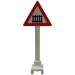 LEGO White Road Sign Triangle with Level Crossing (649)