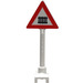 LEGO White Road Sign Triangle with Level Crossing (bold Pattern) (649)