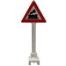 LEGO White Road Sign Triangle with Locomotive Pattern (649)