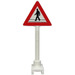 LEGO Weiß Road Sign Triangle mit Pedestrian (649)