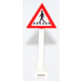 LEGO White Road Sign Triangle with Pedestrian Crossing (1 Person) (649)