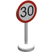 LEGO White Road Sign with 30 Pattern