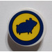 LEGO White Roadsign Clip-on 2 x 2 Round with animal silhouette Sticker (30261)
