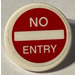 LEGO White Roadsign Clip-on 2 x 2 Round with No Entry (Thin Font) Sticker (30261)