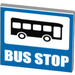 LEGO White Roadsign Clip-on 2 x 2 Square with Blue Bus Stop Decoration with Open &#039;O&#039; Clip (15210 / 27098)