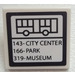 LEGO White Roadsign Clip-on 2 x 2 Square with Bus Sign Sticker with Open &#039;U&#039; Clip (15210)