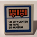 LEGO White Roadsign Clip-on 2 x 2 Square with Bus Stop Sign Sticker with Open &#039;U&#039; Clip (30258)