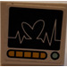 LEGO White Roadsign Clip-on 2 x 2 Square with Heart Monitor Sticker with Open &#039;O&#039; Clip (15210)