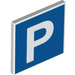 LEGO Wit Roadsign Clip-aan 2 x 2 Vierkant met Parking P sign met open &#039;O&#039;-clip (15210 / 98351)