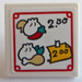 LEGO Weiß Roadsign Clip-auf 2 x 2 Platz mit Price Card Aufkleber mit offenem &#039;O&#039; Clip (15210)