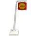 LEGO White Roadsign Hanging Slanted with Shell