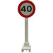 LEGO White Roadsign Round with &#039;40&#039; Speed Limit