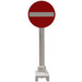 LEGO White Roadsign Round with No Entry Sign