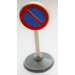 LEGO White Round Road Sign with no park stop pattern with type 1 base