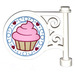 LEGO Wit Rond Sign 1 x 5 x 3 met Cupcake Sticker (13459)