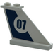 LEGO White Rudder 1 x 3 x 4 with &quot;07&quot; on right side Sticker (2340)