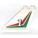 LEGO White Rudder 1 x 3 x 4 with &quot;1&quot; and Lines Left Sticker (2340)