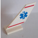 LEGO White Rudder 2 x 4 x 6 with EMT Star and Red Lines Sticker (6239)