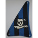 LEGO White Sail 15 x 22 Triangular with Black and Blue stripes, Skull with Sword