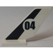LEGO White Shuttle Tail 2 x 6 x 4 with &#039;04&#039; and Dark Blue Stripe (Both Sides) Sticker (6239)